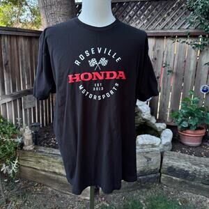 Roseville Honda Motorsports Motorcycle Black Tee T-shirt Men's Size XXL